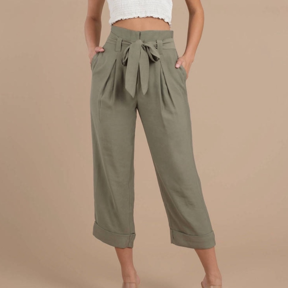 JOA wide leg paperbag waist pants
